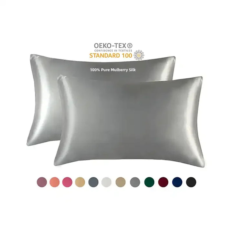 100% Natural Mulberry Silk Pillowcase 19Momme Pure Silk Pillow Case with Hidden Zipper